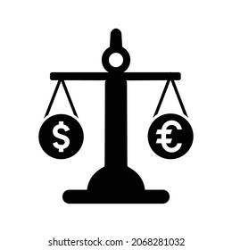 Finance, dollar, change icon. Black vector graphics.