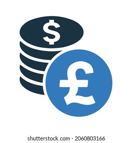 Finance, dollar, coins icon. Simple editable vector design isolated on a white background.