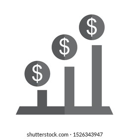 finance dollar graphic icon in flat style isolated. Vector Symbol illustration