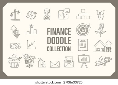 Finanzas doodle Gestión Concepto colección