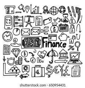 Finance Doodle Sketch Vector Ink Stock Vector (Royalty Free) 650954431 ...