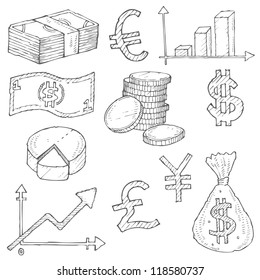 Finance Doodle Vector Set