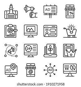 Finance and Ecommerce Linear Icons