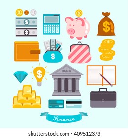 Finance Element Vector Design Set