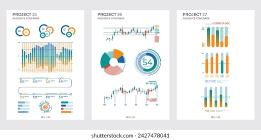 Finance elements commercial charts. Abstract visual vector illustration.