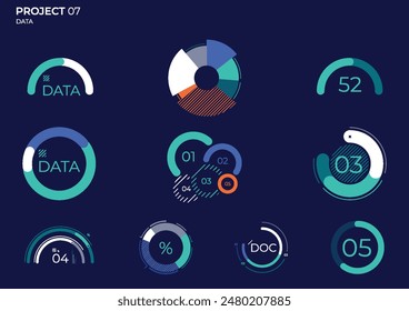 Finance elements commercial charts. Abstract visual vector illustration.