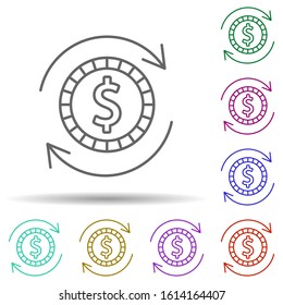 Finance, exchange in multi color style icon. Simple thin line, outline vector of finance icons for ui and ux, website or mobile application