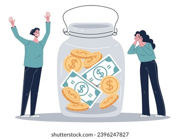 Finance family money invest for future concept. Vector flat graphic design illustration

