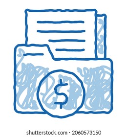 Finance Files sketch icon vector. Hand drawn blue doodle line art Finance Files sign. isolated symbol illustration