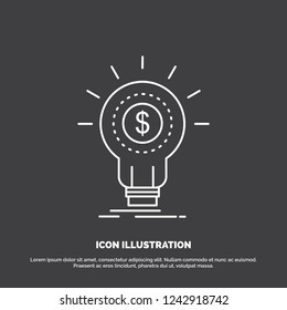 Finance, financial, idea, money, startup Icon. Line vector symbol for UI and UX, website or mobile application
