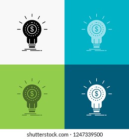 Finance, financial, idea, money, startup Icon Over Various Background. glyph style design, designed for web and app. Eps 10 vector illustration