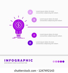 Finance, financial, idea, money, startup Infographics Template for Website and Presentation. GLyph Purple icon infographic style vector illustration.