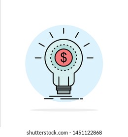 Finance, financial, idea, money, startup Flat Color Icon Vector