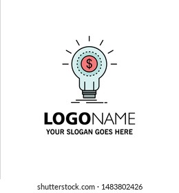 Finance, financial, idea, money, startup Flat Color Icon Vector