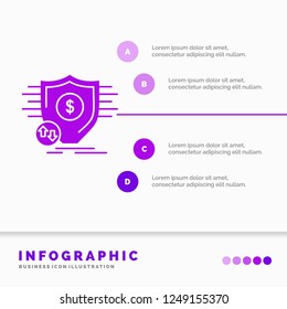 Finance, financial, money, secure, security Infographics Template for Website and Presentation. Glyph Purple icon infographic style vector illustration.