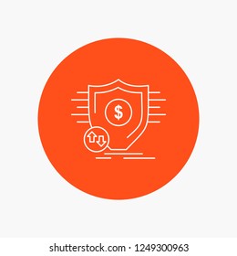 Finance, financial, money, secure, security White Line Icon in Circle background. vector icon illustration
