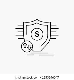 Finance, financial, money, secure, security Line Icon. Vector isolated illustration