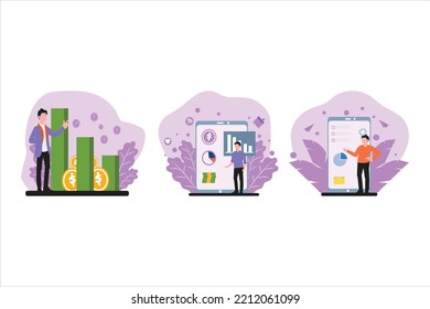 Finance Flat Bundle Design Illustration