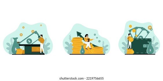 Finance Flat Bundle Design Illustration