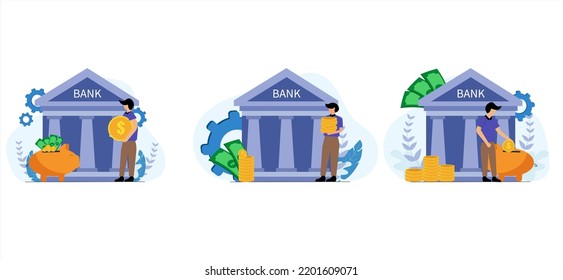 Finance Flat Bundle with People  Illustration