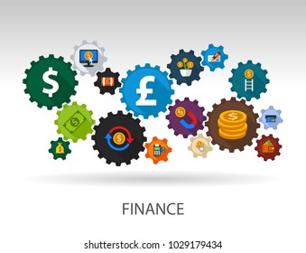 Finance flat icon concept. Vector illustration. Element template for design.