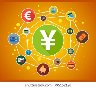 Finance flat icon concept. Vector illustration. Element template for design.