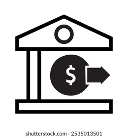 Finance flat icon set. Money transfer, bank account, credit card payment cash back black minimal silhouette vector illustration