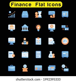 finance flat icons 25 set pack