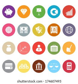 Finance flat icons on white background, stock vector