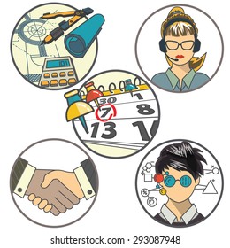 finance flat outline icons volume 1