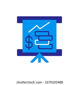 Finance flip chart flat icon vector