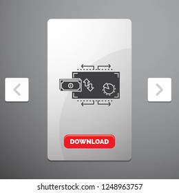 Finance, flow, marketing, money, payments Glyph Icon in Carousal Pagination Slider Design & Red Download Button