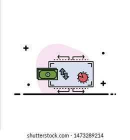Finance, flow, marketing, money, payments Flat Color Icon Vector