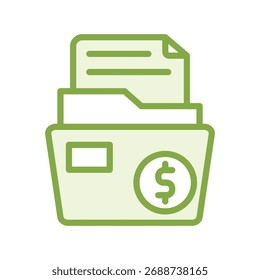  Finance Folder duotone line icon , vector, pixel perfect, illustrator file  