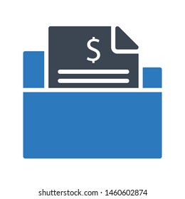 finance folder glyph color vector icon