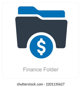 Finance Folder and money icon concept
