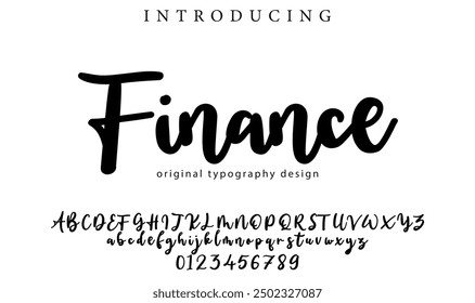 Finance Font Stylish brush painted an uppercase vector letters, alphabet, typeface