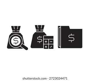 Iconos de finanzas y fondos conjunto de Ilustración vectorial