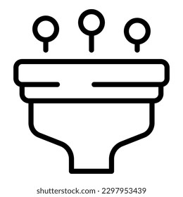Vector de contorno de icono del embudo de finanzas. Préstamo de ingresos. Empresa de gráficos