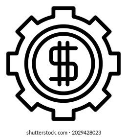 Finance gear icon outline vector. Job dashboard. Work project
