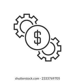 Finance Gear And Money Setting Icon