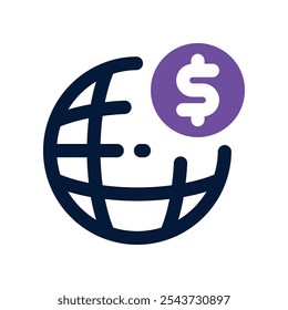 finance global icon. vector dual tone icon for your website, mobile, presentation, and logo design.