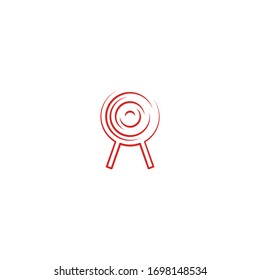 finance goal target logo icon design with simple line art style