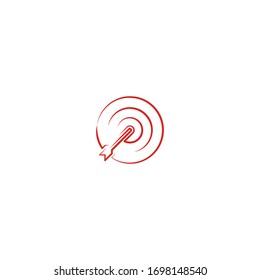 finance goal target logo icon design with simple line art style
