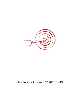 finance goal target logo icon design with simple line art style