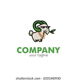 finance goat company logo illustration 