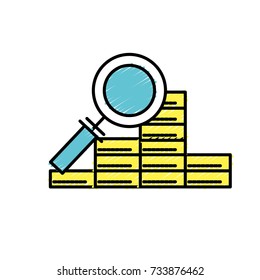finance gold economy with magnifying glass
