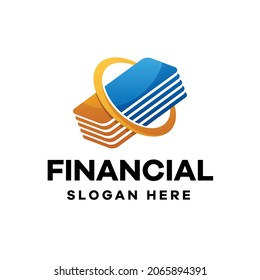 Diseño de logotipo colorido de degradado FInance
