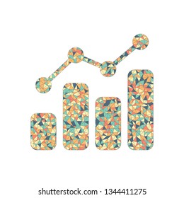 finance grapgic, grow. Colored mosaic with polygons