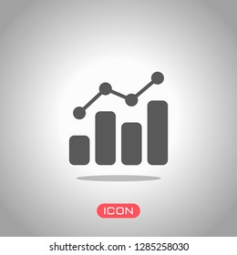 finance grapgic, grow. Icon under spotlight. Gray background